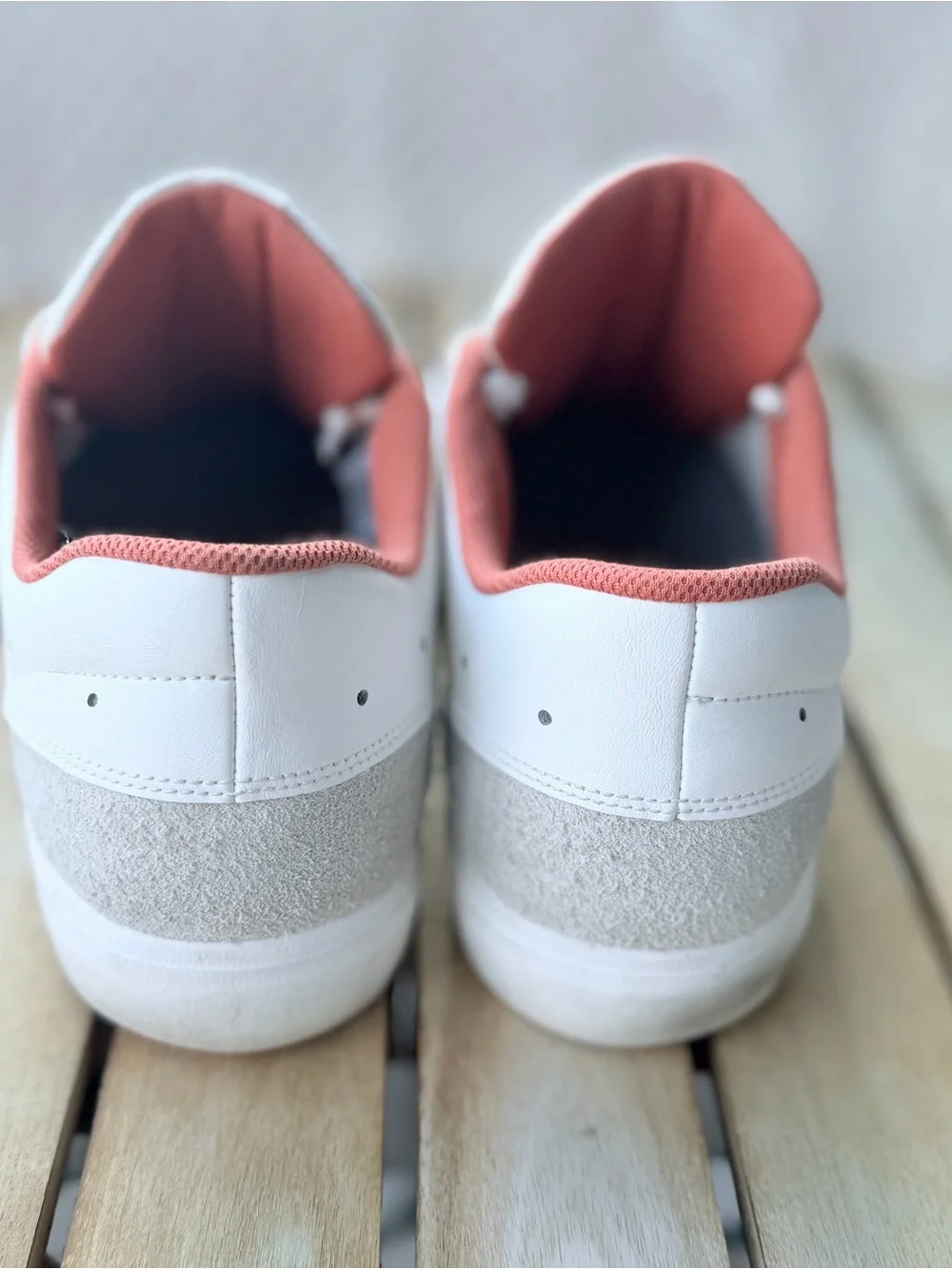 Jordan White and Pink Low-Top Sneakers
